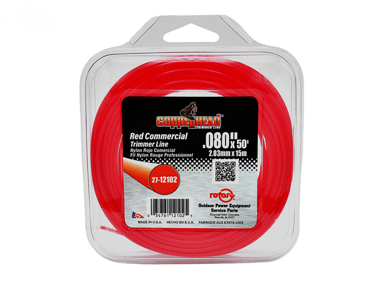 Copperhead 12102 Red Commercial Trimmer Line .080" Donut | 50'