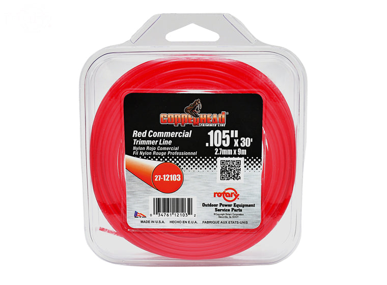 Copperhead 12103 Red Commercial Trimmer Line .105" Donut | 30'