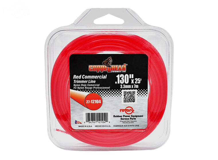 Copperhead 12104 Red Commercial Trimmer Line .130" Donut | 25'