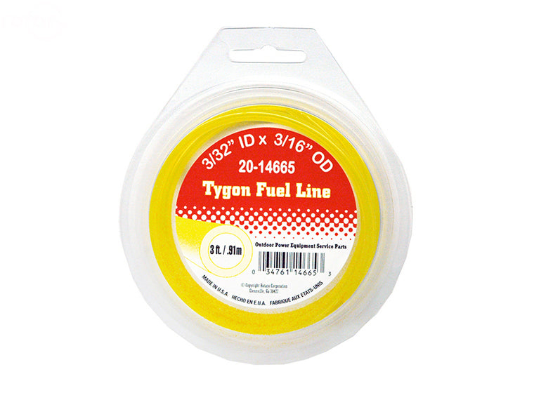 Rotary 14665 Tygon Fuel Line 3/32" ID X 3/16" OD 3 Foot Length