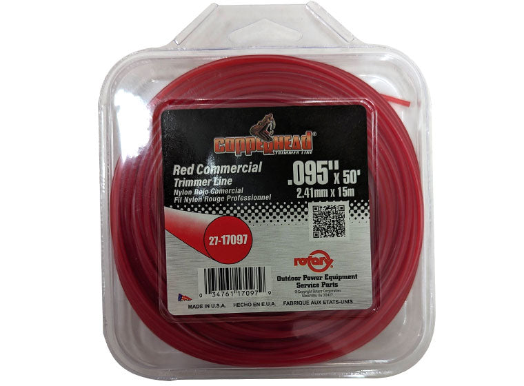 Copperhead 17097 Red Commercial Trimmer Line .095 50 Ft. Loop