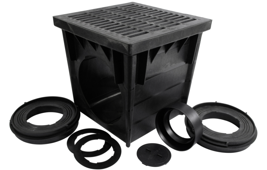 NDS 2400BLKIT - 24" Catch Basin Kit with Black Plastic Grate