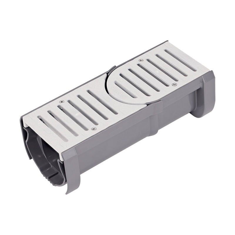 NDS Spee-D Contour Start and End Sections Channel Drain with Gray Grates
