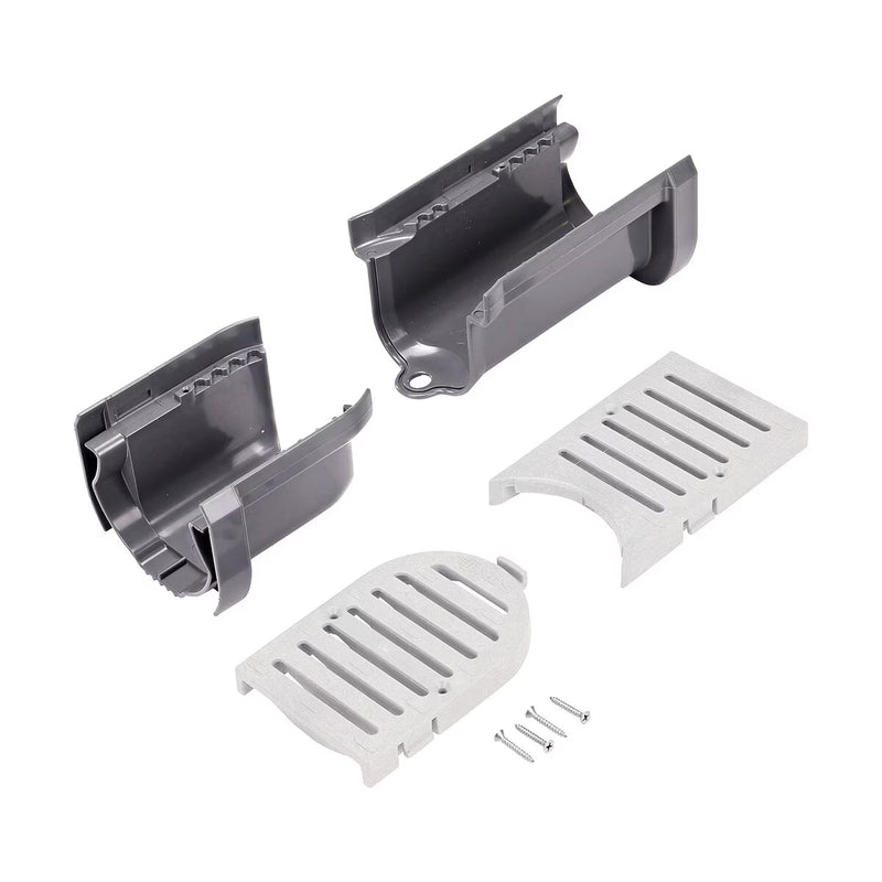 NDS Spee-D Contour Start and End Sections Channel Drain with Gray Grates