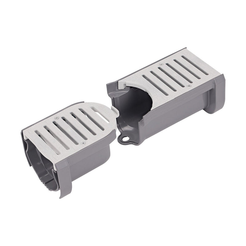 NDS Spee-D Contour Start and End Sections Channel Drain with Gray Grates