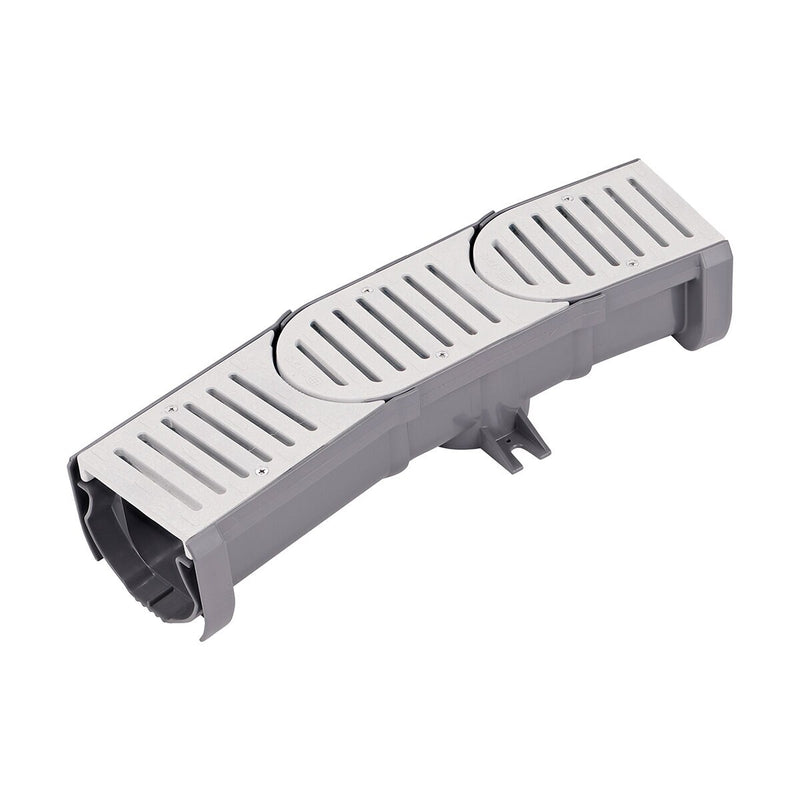 NDS Spee-D Contour Start and End Sections Channel Drain with Gray Grates