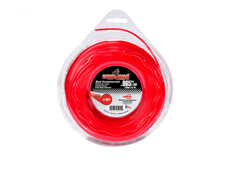 Copperhead 5921 Red Commercial Trimmer Line .065 1/2 LB Donut | 300'