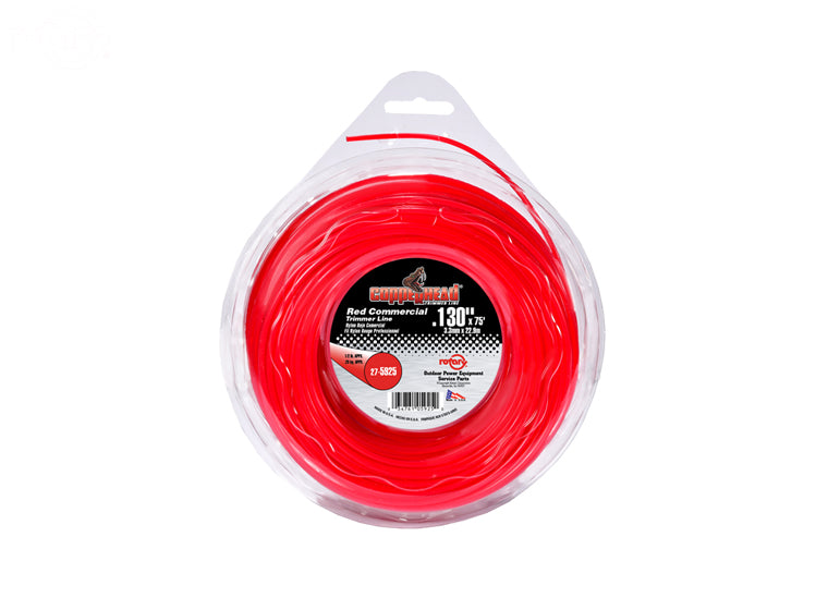 Copperhead 5925 Red Commercial Trimmer Line .130" 1/2 LB Donut | 75'