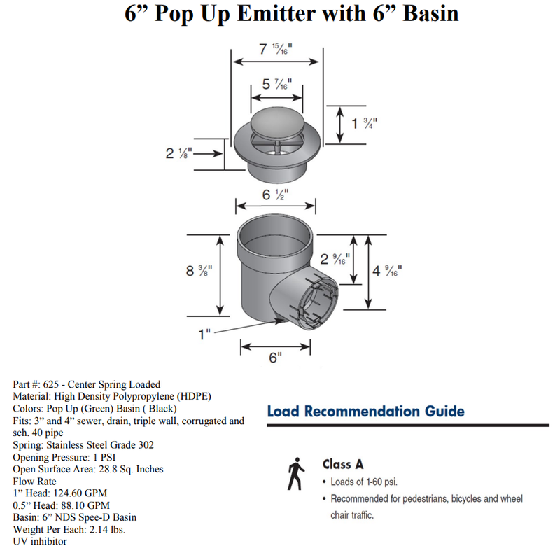 NDS 625 - 6" Pop-Up Emitter with Spee-D Basin