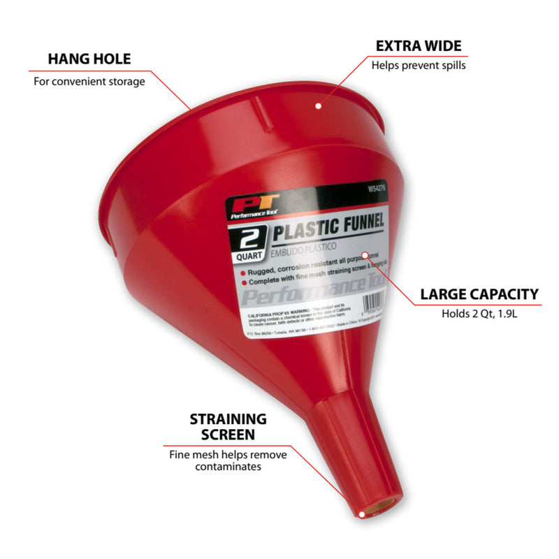 PT W54276 Plastic Funnel 2 Quart