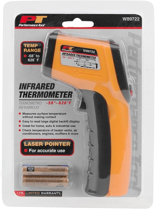 Performance Tool W89722 Non-Contact Digital Laser Infrared Thermometer