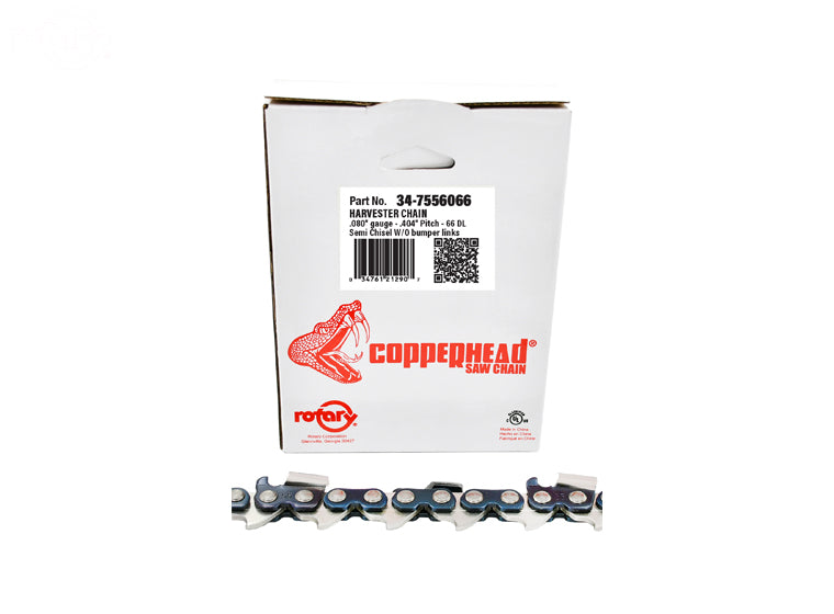 Copperhead 7556066 Harvester Saw Chain .404 pitch 66 Drive Links .080 Gauge