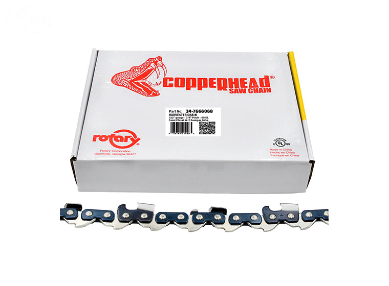 Copperhead 7666068 Harvester Saw Chain 3/4 Pitch 68 Drive Links .122 Gauge