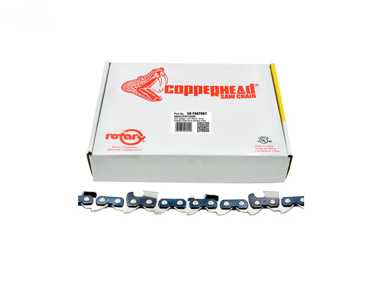 Copperhead 7667067 Harvester Saw Chain 3/4" pitch, .122" gauge, Chipper style without bumper link, 67 drive links
