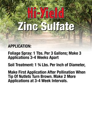 Hi-Yield 21624 Zinc Sulfate Fertilizer 3.25 LBS