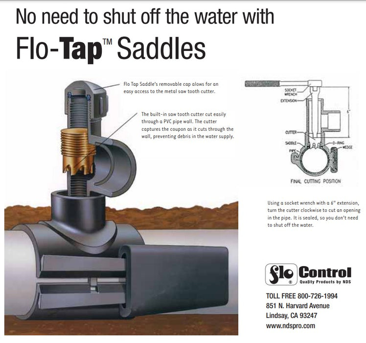 NDS 3115 - Flo-Tap Hot / Wet Tap 1-1/2" (for 3/4 & 1 Inch Service Lines)