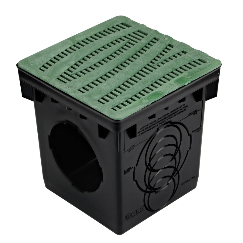 NDS 1224GR - 12" Wave Green Grate for 12" Catch Basins & Adapters