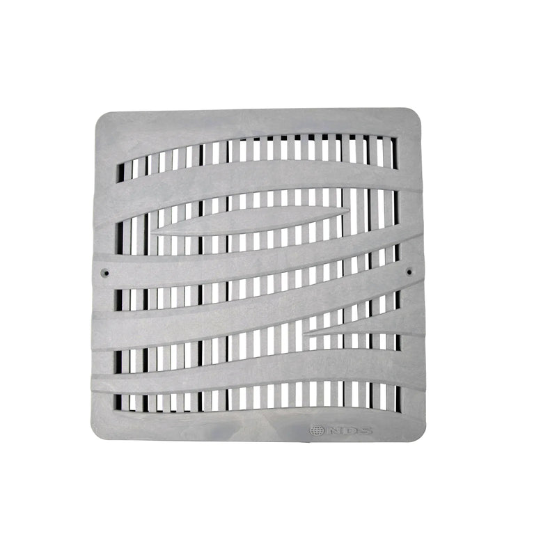 NDS 1224GY - 12" Wave Gray Grate for 12" Catch Basins & Adapters