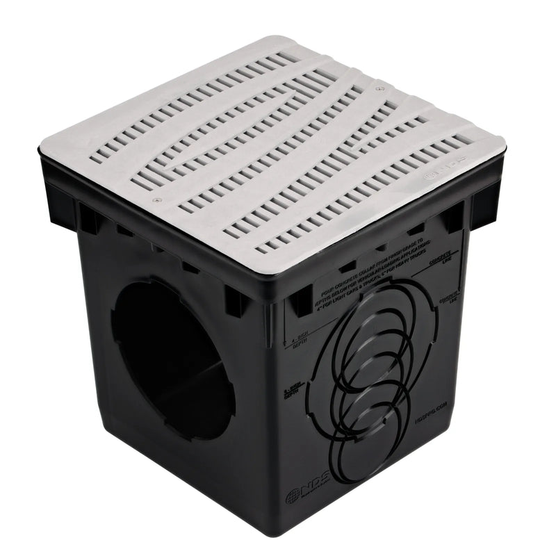 NDS 1224GY - 12" Wave Gray Grate for 12" Catch Basins & Adapters