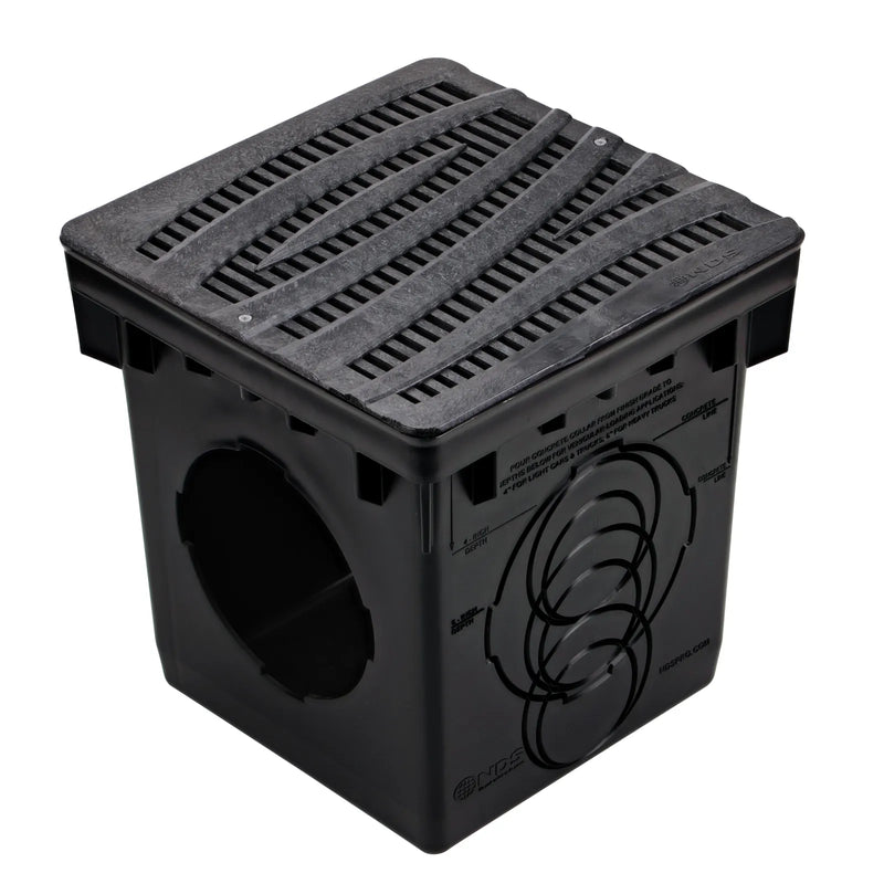 NDS 1224 - 12" Wave Black Grate for 12" Catch Basins & Adapters