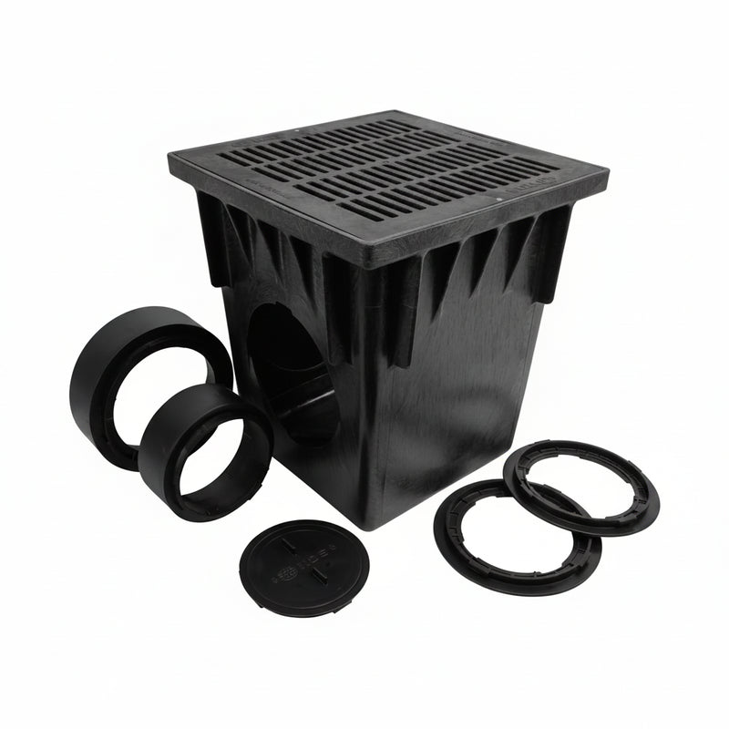 NDS 1882BLKIT - 18" Catch Basin Kit with Black Plastic Grate