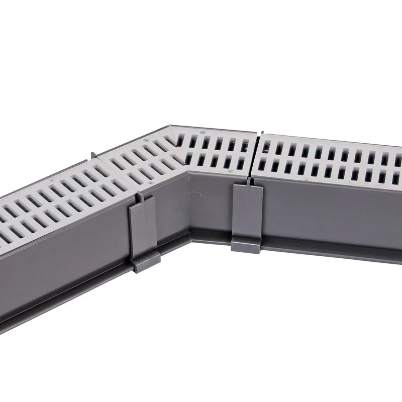 NDS 5300 - Mini Channel 45 Degree Elbow w/Grate - Gray