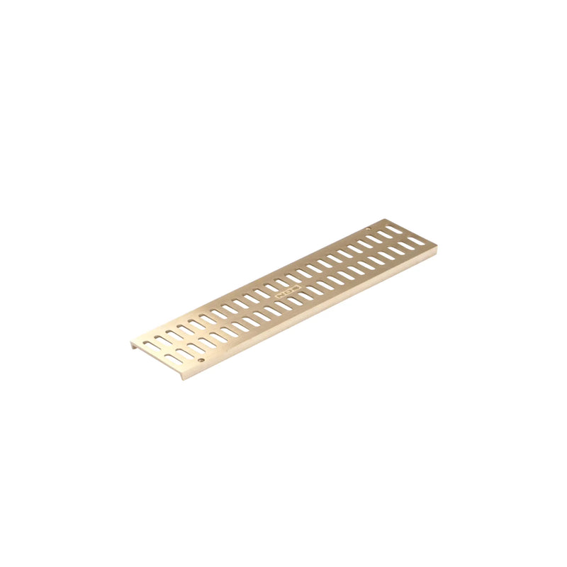NDS 552B - Mini™ Channel Drain Grate, 2-13/16 in. wide X 1 ft. long, Satin Brass