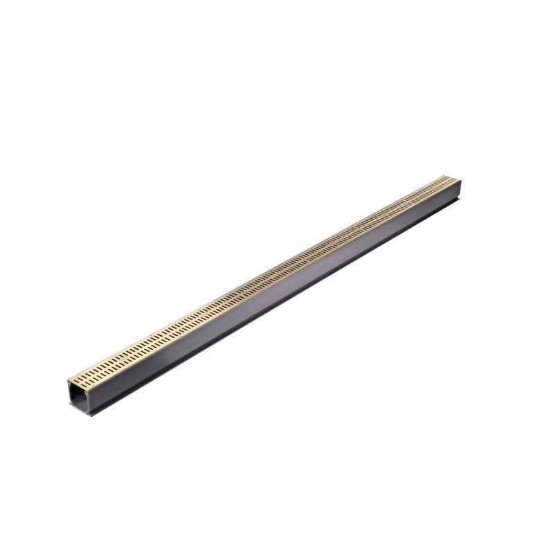 NDS 552B - Mini™ Channel Drain Grate, 2-13/16 in. wide X 1 ft. long, Satin Brass