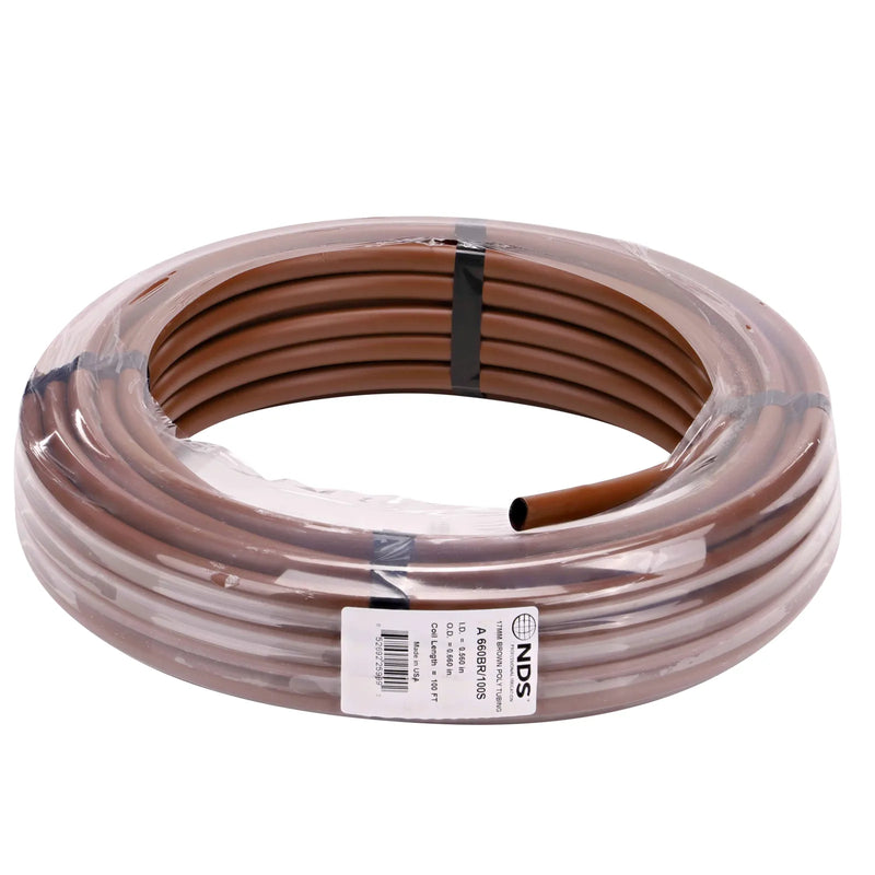 NDS A 660BR/100S Drip Tubing 17mm Brown 100 Ft.