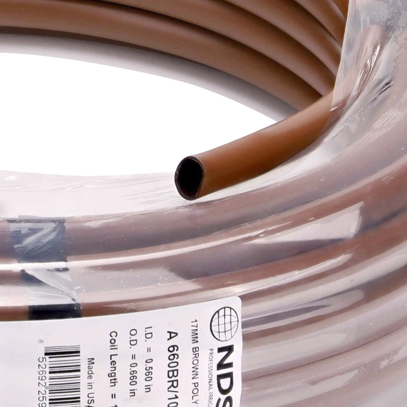 NDS A 660BR/100S Drip Tubing 17mm Brown 100 Ft.