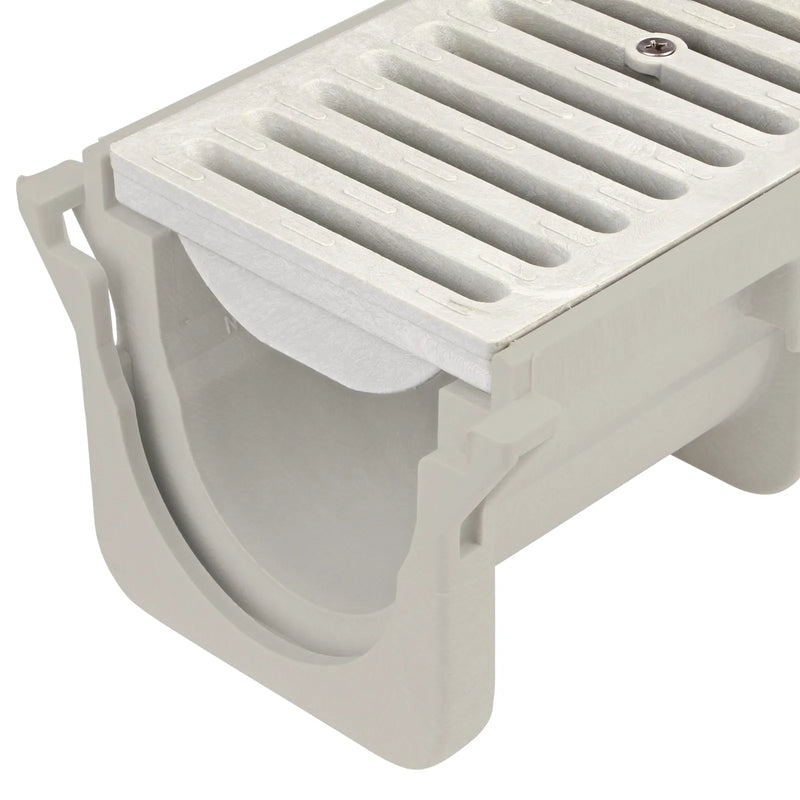 NDS DS-097N Dura Slope® Channel Drain, 6.4 in. Invert Depth, Neutral, 6 in. Wide X 4 ft. Long X 8.1 in. Deep