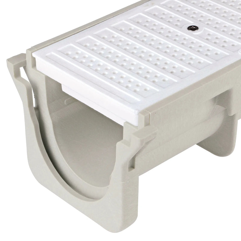 NDS DS-671 - Dura Slope Channel Grate, White Perforated