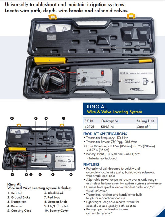 KING 42521 Wire & Valve Locating System