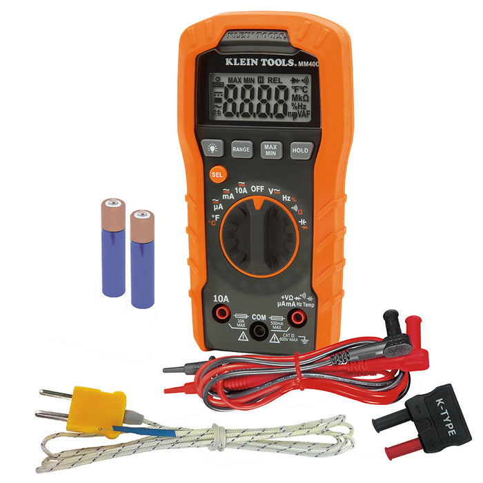 Klein Tools MM400 Digital Multimeter, Auto-Ranging, 600V