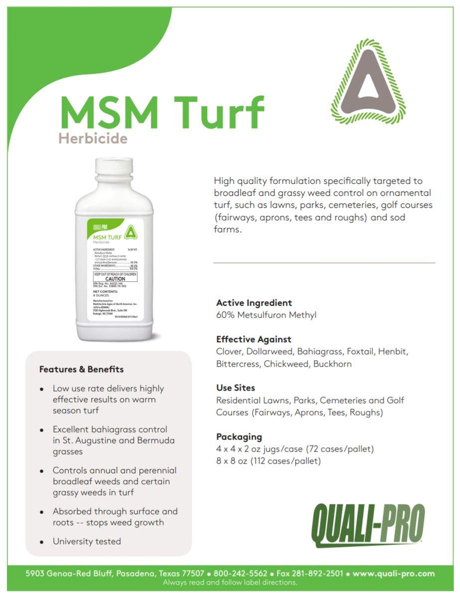 Quali-Pro MSM Turf Herbicide 8 Oz. Bottle — Master Landscape Supply