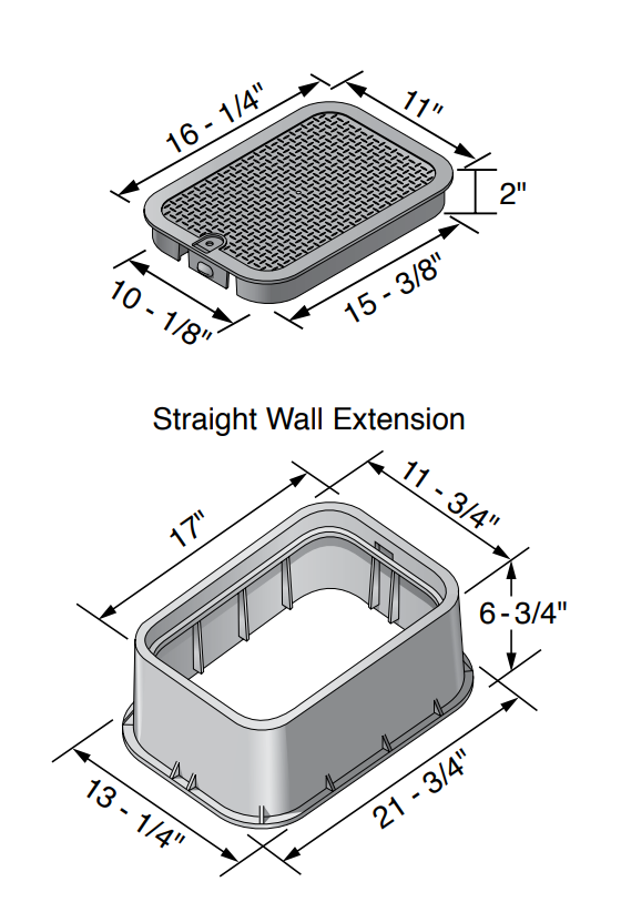14 in. X 19 in. Rectangular Standard Series Valve Box Extension