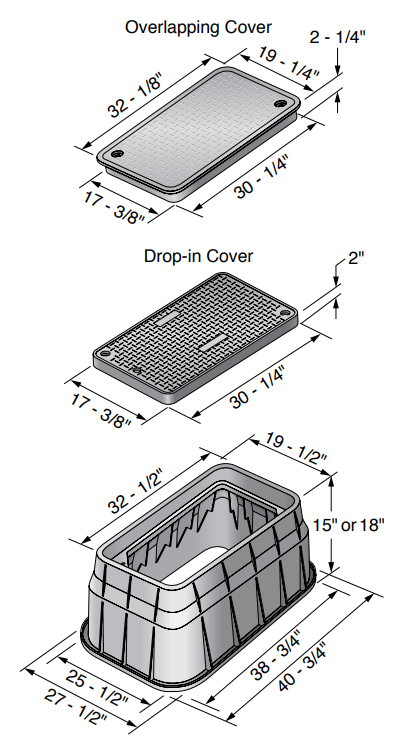 NDS 326BCB-BG Pro-Spec Valve Box 17X30X18