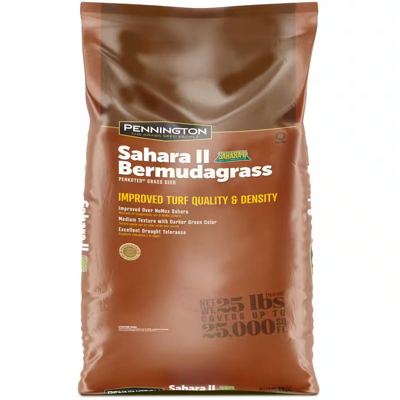 Sahara II Turf Type Bermudagrass Penkoted Grass Seed Unhulled 25 lb.