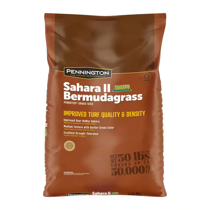 Sahara II Turf Type Bermudagrass Penkoted Grass Seed Unhulled 50 lb.