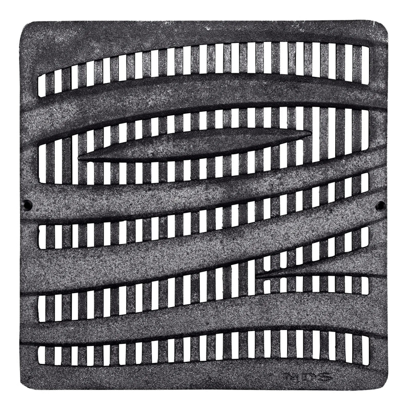 NDS 1224CI - 12" Wave Cast Iron Grate for 12" Catch Basins & Adapters