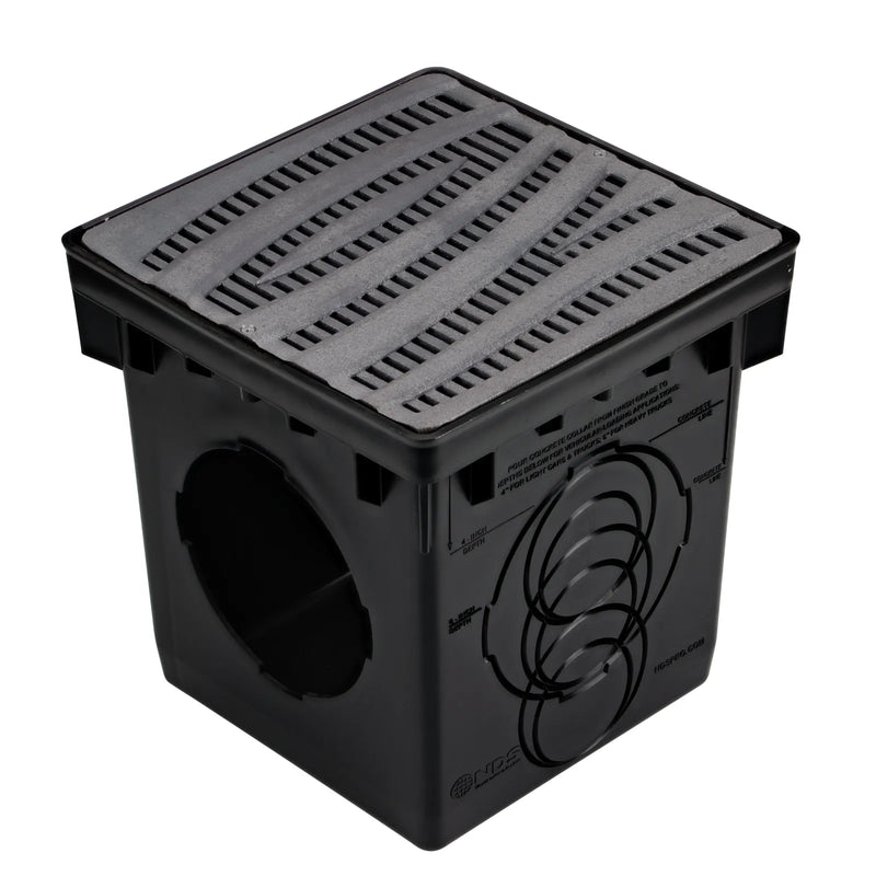 NDS 1224CI - 12" Wave Cast Iron Grate for 12" Catch Basins & Adapters