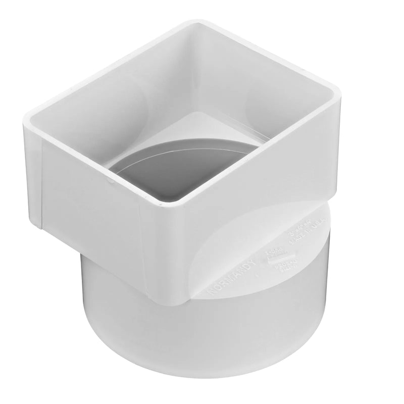 NDS 9P13 - 3" x 4" Downspout Adapter for 4" S&D Pipe Offset