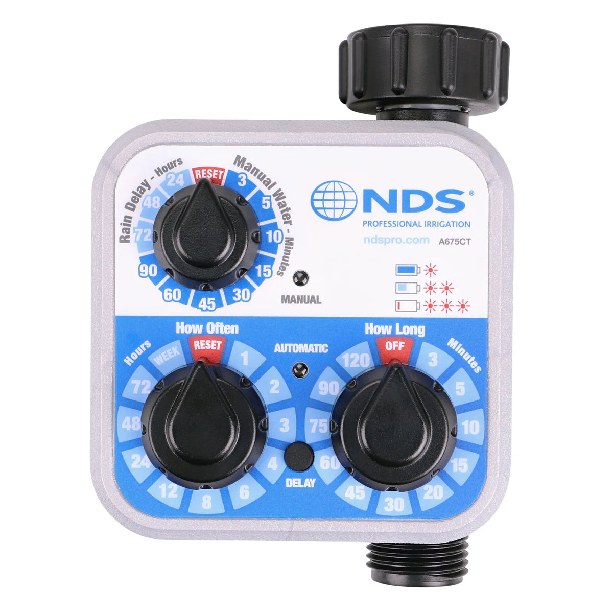 NDS A675CT Hose-End Automatic Water Timer, Analog — Master