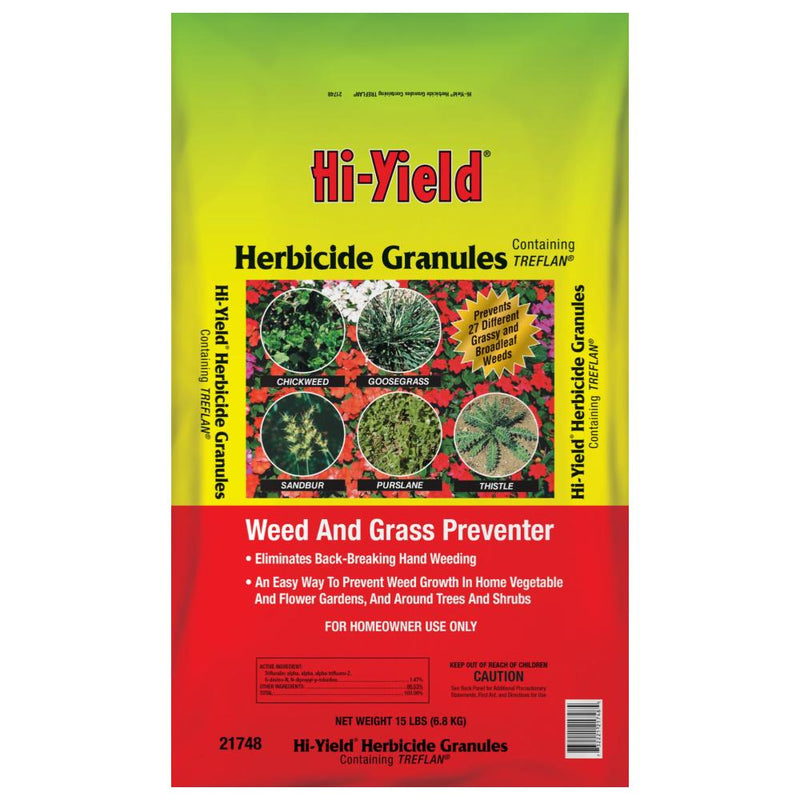 herbicide for grass only Hi-Yield 21748 Herbicide Granules PreEm with Treflan 15 lb. — Master Landscape Supply