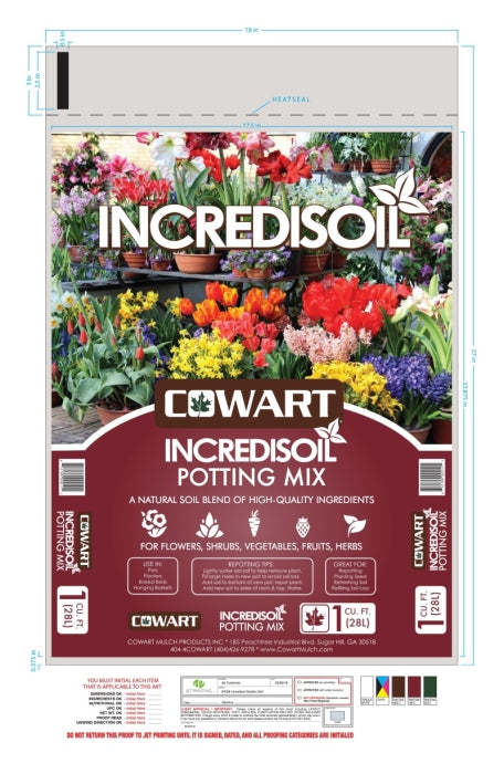 Incredisoil Potting Mix 1 cubic ft bag