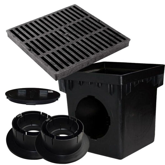 NDS 1200BLKIT - 12" Pro-Series Black Catch Basin / Grate Kit