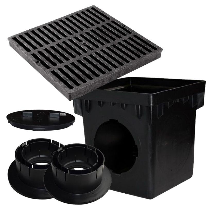 NDS 1200BLKIT - 12" Pro-Series Black Catch Basin / Grate Kit
