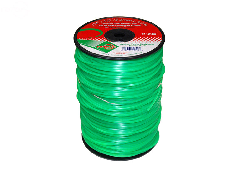 Copperhead 12199 Trimmer Line .130 675' Large Spool Quad Green
