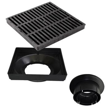 NDS 1230BLKIT - 12" Low Profile Adapter with Black Grate Kit