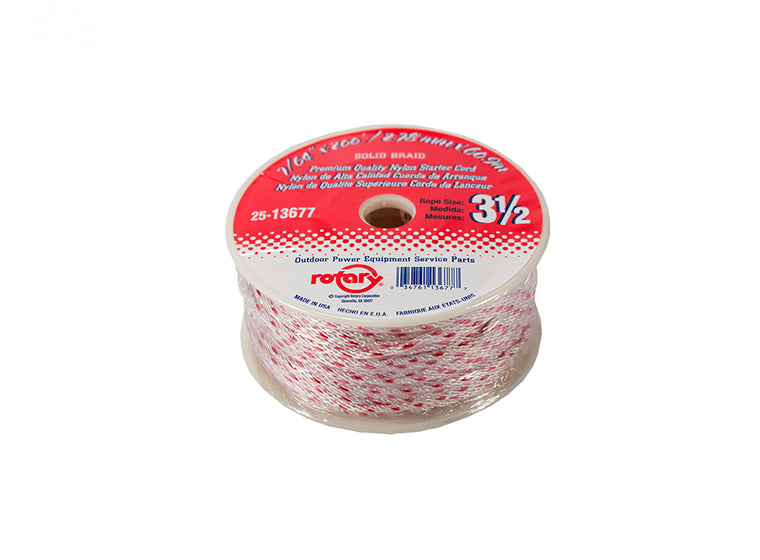 Rotary 13677 Starter Rope #3.5 X 200' Roll Non Core Braided